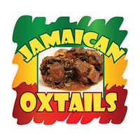 Food Truck Decals Jamaican Oxtails Concession Restaurant Die-Cut Vinyl Sticker & Sign 10 in on Longest Side