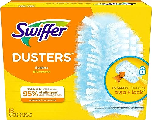 Swiffer Feather Dusters Multi-Surface Duster Refills, Bamboo, White, 18 count