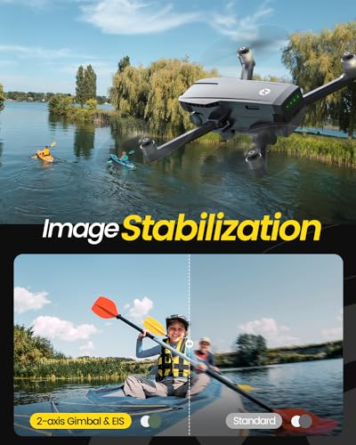 Holy Stone 2 Axis Gimbal GPS Drone with 4K EIS Camera for Adults Beginner, HS720G Foldable FPV RC Quadcopter with Brushless Motor, 5G WiFi Transmission, Optical Flow, Follow Me, Smart Return Home