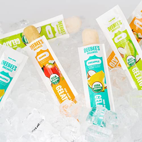 DeeBee's Organics Non-Dairy Gelato Pops, Creamy Freezer Pops made with Coconut Milk, No Refined Sugar, No Artificial Flavors or Colors (Pack of 20)