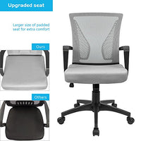 Furmax Office Chair Mid Back Swivel Lumbar Support Desk Chair, Computer Ergonomic Mesh Chair with Armrest (Gray)