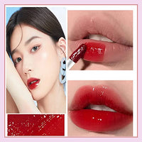 6 Colors Water Tint Lip Stain Set Plumping Mini Liquid Lipstick Moisturizing Lip Oil Tinted Lip Stain Long Lasting Non-Sticky Lip Plumping Set for Women Daily Lip Makeup