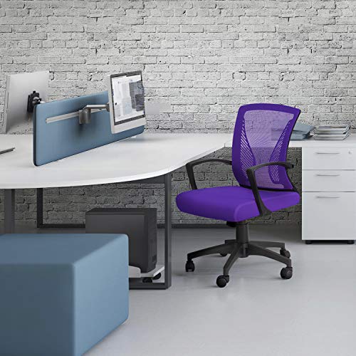 Furmax Office Chair Mid Back Swivel Lumbar Support Desk Chair, Computer Ergonomic Mesh Chair with Armrest (Purple)