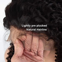 Curly Lace Front Wig Human Hair 13x4 Deep Wave Frontal Wigs for Women Wet and Wavy 180% Density HD Lace Front Wigs Human Hair Pre Plucked with Baby Hair Natural Hairline(20inch, 13x4 deep wave wig)