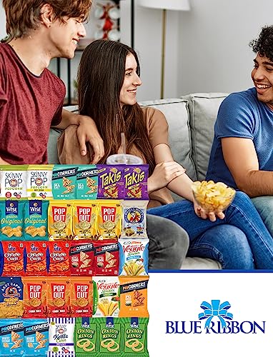 BLUE RIBBON Care Package Cookies and Crackers (30 Count) Healthy Snacks for Adults Gift Box Gifts Basket for Office College Students Final Exam Office Women Men