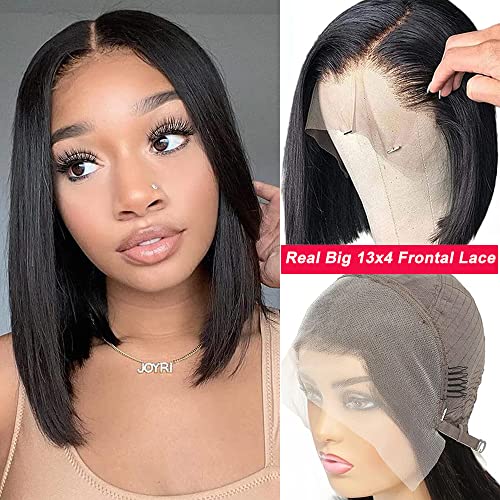 Superfect Bob Wig Human Hair 13x4 HD Lace Front Wigs Pre Plucked Straight Lace Frontal Glueless Short Bob Wigs for Women Wig Natural Black Color(14 Inch, Bob Wig)