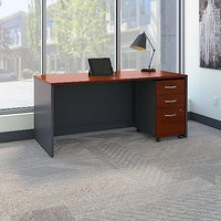 Bush Business Furniture Series C 66W x 30D Office Desk with Mobile File Cabinet