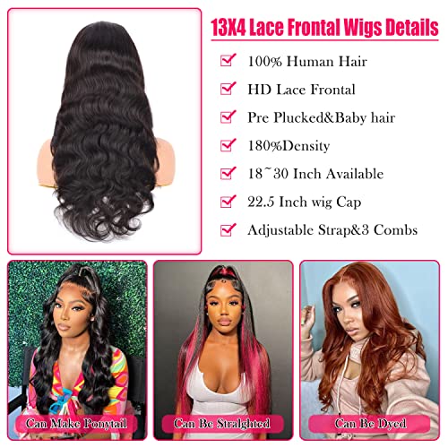 Deep Wave Lace Front Wig Human Hair 13x4 Curly Lace Frontal Wigs for Black  Women Water Wave Wig Human Hair Pre Plucked with Baby Hair 180 Density