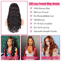 ALIACHOOS 22” Lace Front Wigs Human Hair 13x4 Body Wave Transparent Lace Frontal Wigs with Baby Hair Pre Plucked 22 Inch Body Wave Lace Frontal Human Hair Wigs for Black Women 180 Density