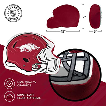 Northwest NCAA Helmet Super Soft Football Pillow - 16" - Decorative Pillows for Sofa or Bedroom - Perfect for Game Day (Arkansas Razorbacks - Red)