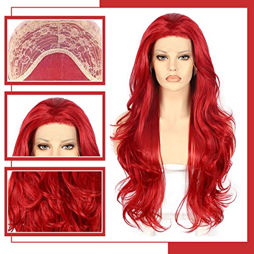 Valentines red hawaiian curly lace wig outlet