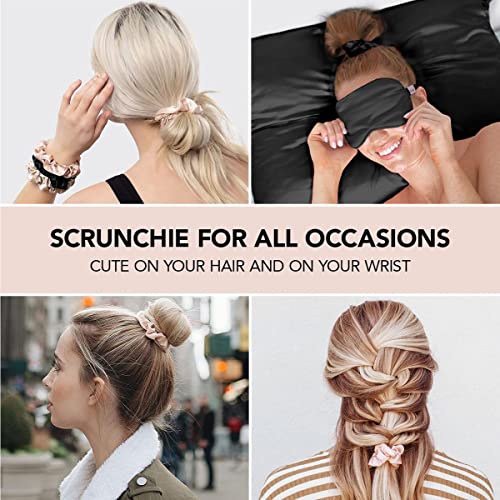 Kitsch Satin Hair Scrunchies for Women - Softer Than Silk Scrunchies for Hair | Satin Scrunchies for Girls & Satin Hair Ties for Women | Holiday Gift | Cute Satin Hair Scrunchie for Styling, 5 pack