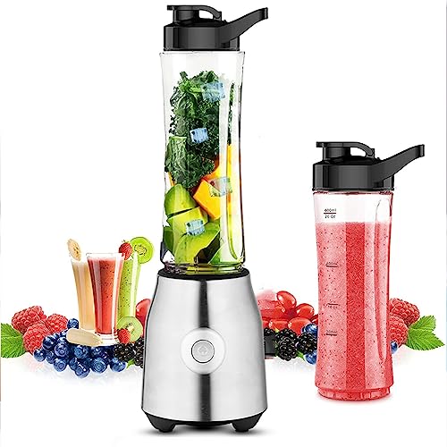 5 Core Smoothie Blender Personal Blender for Shakes and Smoothies 300W Powerful Food Processor with 20oz Portable Sports Bottle Single Blend Easy To Clean BPA Free 5C 521