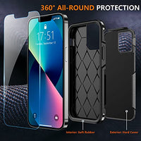 SPIDERCASE Designed for iPhone 13 Case/iPhone 14 Case, [10 FT Military Grade Drop Protection] [with 2 pcs Tempered Glass Screen Protector] Cover for iPhone 13 & 14 6.1 inch (Black)