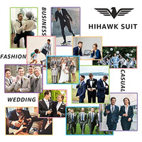 Hihawk Men's 3 Piece Suit with Stretch Fabric, Solid Slim Fit One Button Suit Blazer Set, Jacket Vest Pants with Tie. Light Pink Large