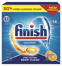 Finish All In 1 Gelpacs, Orange 54 Tabs, Dishwasher Detergent Tablets (Pack of 4)