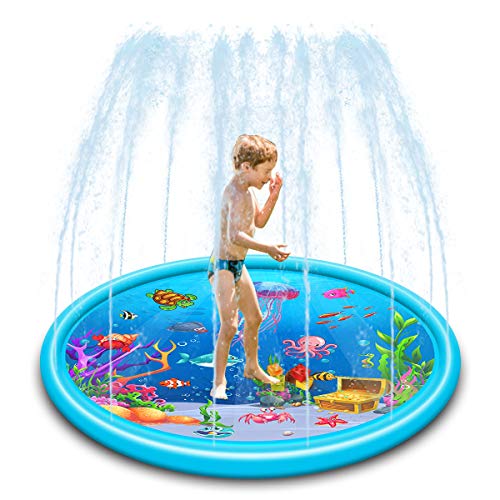 Kid Splash Sprinkler pad, Sprinkler for Kids, and Wading Pool for Learning – Children’s Sprinkler Pool, Inflatable Water Toys,Outdoor Swimming Pool for Kids(67 inch)