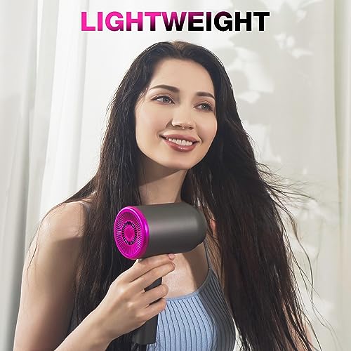 ANIEKIN Hair Dryer with Diffuser, 1875W Ionic Blow Dryer, Professional Portable Hair Dryers & Accessories for Women Curly Hair, Grey