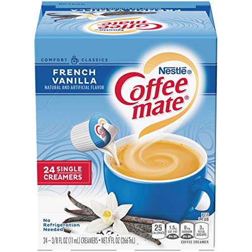 Nestle Coffee Mate Coffee Creamer Liquid Singles, French Vanilla, 24 Count (Pack of 4)