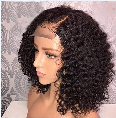 Dorosy Hair Transparent Lace Front Wigs Human Hair Wigs for Black Women 13x4 Lace Front Wigs Brazilian Wet Short Bob Curly Wigs Glueless Pre Plucked with Baby Hair(8 inch)