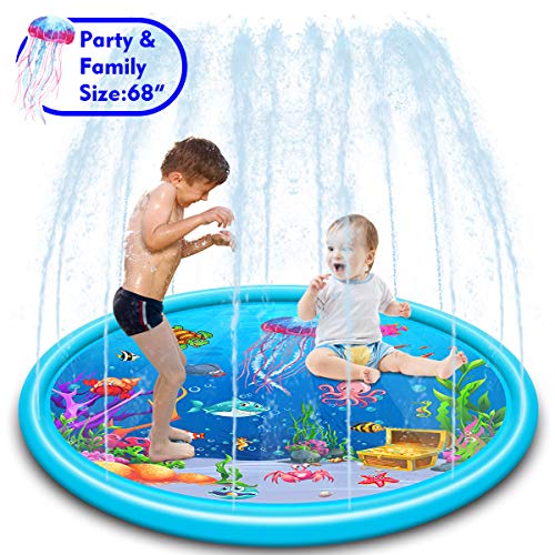 Kid Splash Sprinkler pad, Sprinkler for Kids, and Wading Pool for Learning – Children’s Sprinkler Pool, Inflatable Water Toys,Outdoor Swimming Pool for Kids(67 inch)