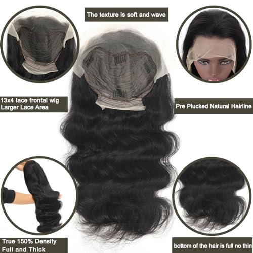 13x4 Lace Front Wigs Human Hair-Body Wave Lace Front Wigs Human Hair-10A Grade 150% Density Human Hair Lace Front Wigs Pre Plucked Frontal wigs human hair For Black Women With Babyhair (22inch)