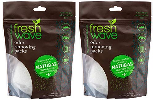 Fresh Wave Odor Eliminating & Deodorizing Packs | 2 Bags of 6 Each | Safer Odor Relief for Small Spaces | Natural Plant-Based Odor Eliminator | Odor Absorbers for Home