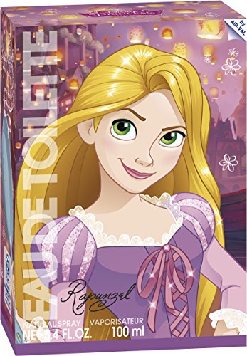 Air-Val Disney Princess Rapunzel Kinder-Parfüm im Glasflakon mit Krönchen-Verschluss, 1er Pack (1x100ml)