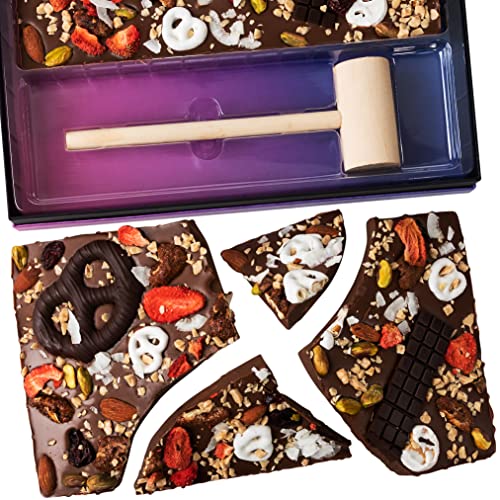 Astor Chocolate Christmas Day Party Family Fun Bark & Hammer Gift Set, Gourmet Candy Nuts Pretzels Fruits Brittle Basket, Holiday Prime Food Gifts Baskets Delivery Mom Him Her Men Women Love Ideas