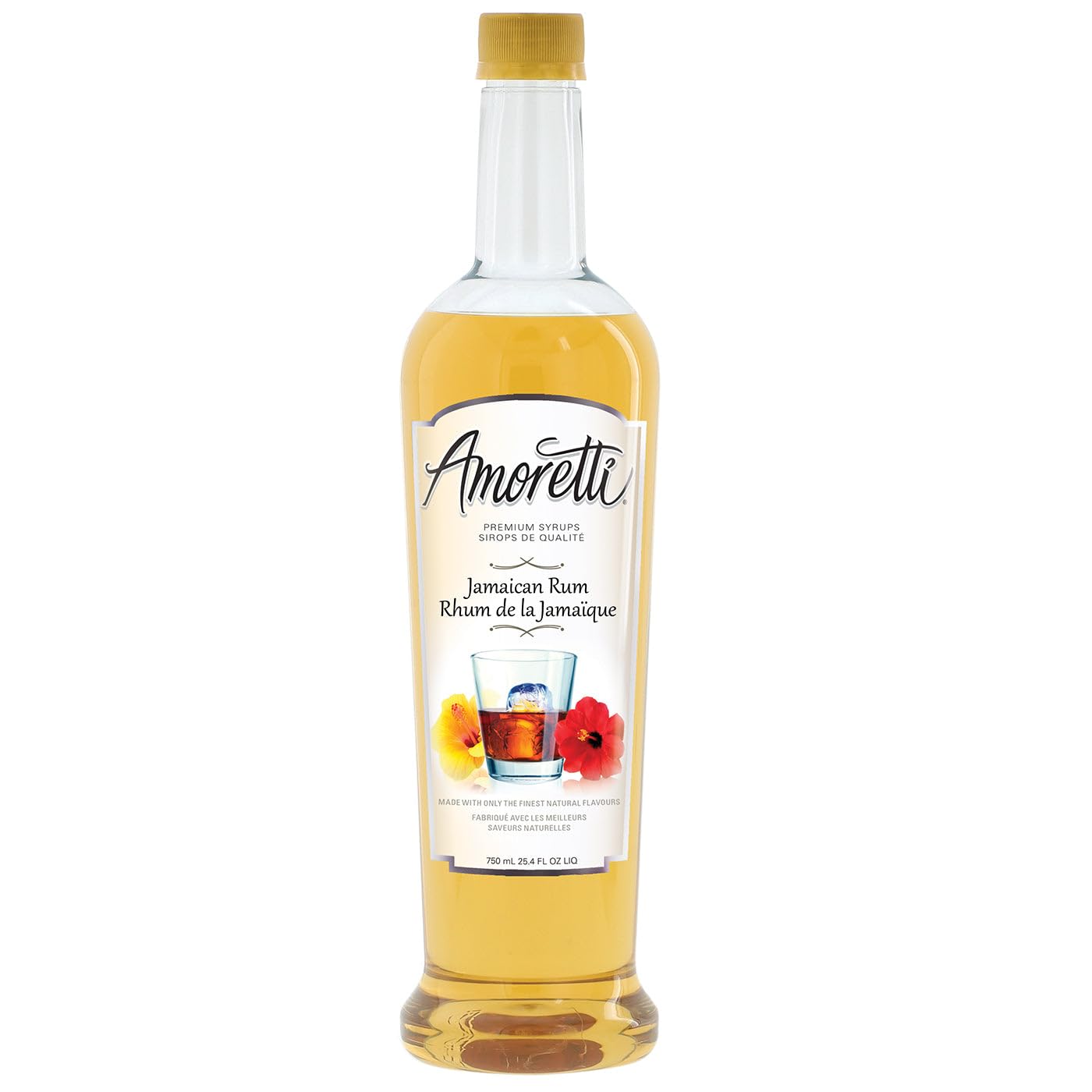 Amoretti - Premium Jamaican Rum Syrup with Pump for Flavoring Coffees, Cocktails, and other Beverages, 94 Servings Per Bottle (750 ml), Gluten Free, GMO/GEO Free, Preservative Free