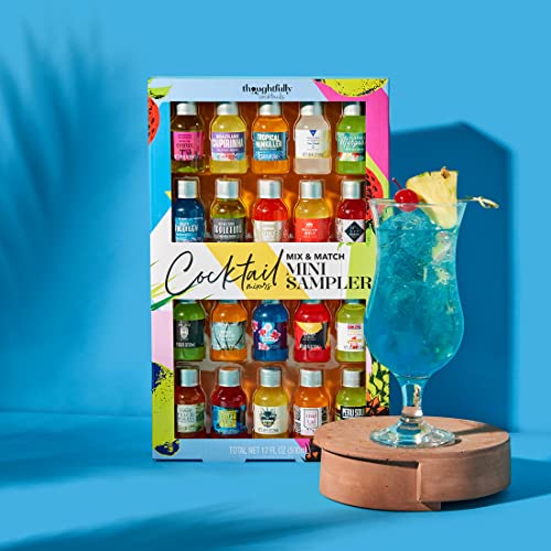 Thoughtfully Cocktails, Mix and Match Mini Sampler Cocktail Mixer Set, Vegan and Vegetarian, Tropical and Classic, Set of 20 (Contains NO Alcohol)