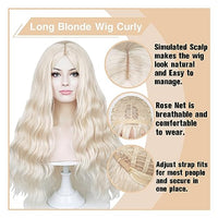 Aicos 27inches Blonde Sarah Cosplay Curly Wig For Woman Girl Synthetic Wigs for Daily Use Halloween Party Anime Costume