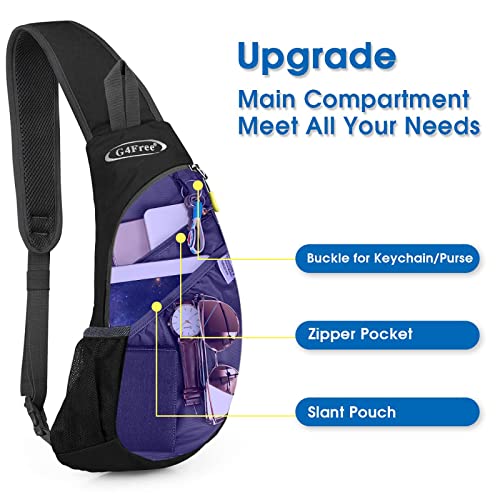 G4Free Sling Bags Men and Women Shoulder Backpack Small Cross Body Chest Sling Backpack (Black)