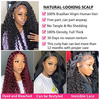 bangjazz 13x4 Deep Wave Lace Front Wigs Human Hair 180% Density Deep Wave Frontal Wigs Human Hair HD Lace 26 Inch Curly Wigs for Black Women Pre Plucked with Baby Hair Curly Lace Front Wig Human Hair