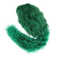 GNIMEGIL 26 Inch Long Curly Wavy Green Wig Natural Ombre Fluffy Synthetic Hair Replacement Wig with Free Part Hairline for Costume Cosplay Halloween Party Suitable for White Women