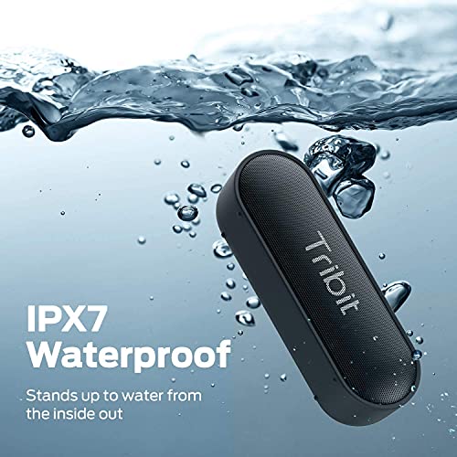 Tribit Bluetooth Speaker, XSound Go Speaker with 16W Loud Sound & Deeper Bass, 24H Playtime, IPX7 Waterproof, Bluetooth 5.0 TWS Pairing Portable Wireless Speaker for Home, Outdoor (Upgraded)