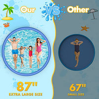 Splash Pad, 87 Inch Non-Slip Sprinkler Pad, Upgraded Extra Large 0.53mm Thicken Splash Pad Pool Summer Outdoor Water Toys Fun Backyard Party for Kids, Dogs, Toddlers, Boys, Girls