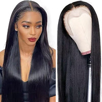 Straight Lace Front Wigs Human Hair 180% Density 13x4 HD Lace Front Wigs Human Hair for Black Women Transparent Lace Frontal Wig Pre Plucked with Baby Hair Glueless Virgin Hair Natural Color 22 inch…