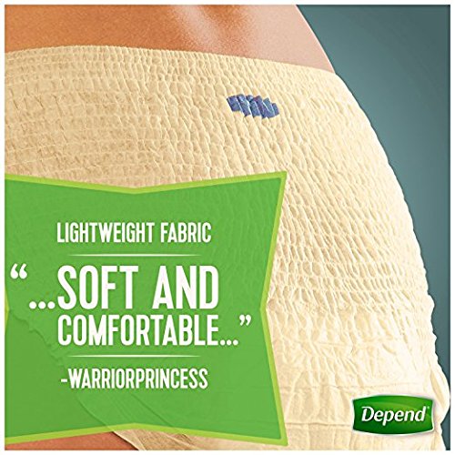 Depend FIT-FLEX Incontinence Underwear for Women, Disposable, Maximum Absorbency, Large, Blush, 52 Count (2 Packs of 26) (Packaging May Vary)