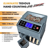 Cassida C300 Professional USD Coin Counter, Sorter and Wrapper/Roller, 300 coins/min, with Quickload and Printing-Compatible,Gray