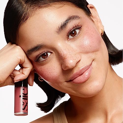 Saie Dew Blush - Lightweight, Blendable + Buildable Cream Gel Blush for a Dewy Cheek Tint - Doe Foot Wand Makeup Applicator - Chilly (0.40 oz)