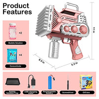 Bubble Guns Bubbles Maker Blower Machine Blaster,80 Holes Automatic Engineer Toys for Kids Toddlers,Wedding Party Favors,Birthday Gifts for 3 4 5 6 7 8 9 10 11 12 Years Old Boys Girls