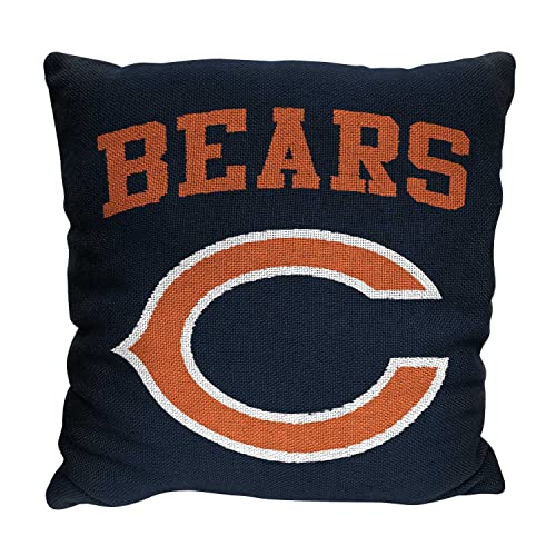 Northwest NFL Decorative Football Throw Pillow - Premium Poly-Spandex - 14" x 14" - Home D�cor - Stylish & Comfortable Pillow (Chicago Bears - Blue)