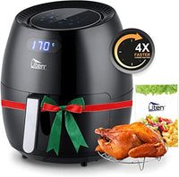 Air Fryer 6.9QT/6.5L, Uten 1700W High-power 8 in 1 Deep Frying Mode, Rapid Heating up, Non-Stick Oven, Oilless Cooking, Fast Heat up/Time Control, LED Digital Touchscreen, Black