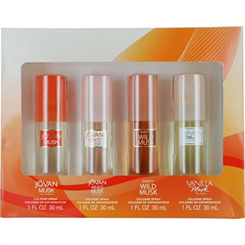 Coty Omni Collection Cologne Spray Gift Set ( Jovan Musk, White Musk, Wild Musk, Vanilla Musk)