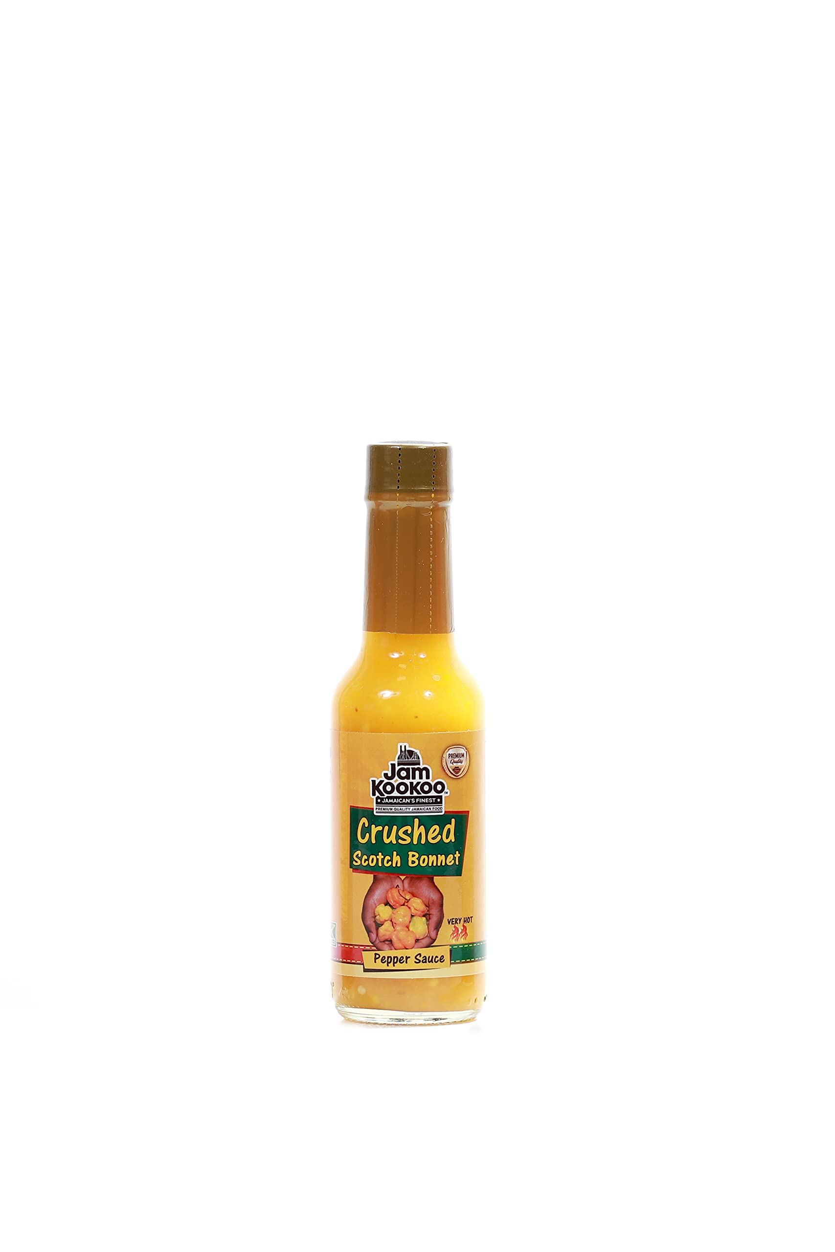 Jam KooKoo Scotch Bonnet Pepper Hot Sauce, 5 floz / 150 ml, Real Jamaican Premium Quality Hot Sauce, Gluten Free, NON-GMO (Yellow)