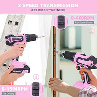 FASTPRO 232-Piece 20V Pink Cordless Lithium-ion Drill Driver and Home Tool Set, Lady's Repairing Kit with 12-Inch Wide Mouth Open Storage Bag