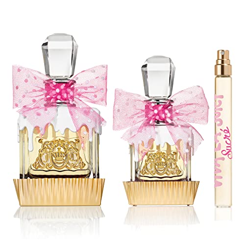 Juicy Couture, Viva La Juicy Sucre Eau De Parfum, Women's Mini Perfume with Notes of Peach, Orange Flower & Whipped Cream - Fruity & Sweet Perfume for Women, EDP Spray Travel Perfume, 0.33 Fl Oz