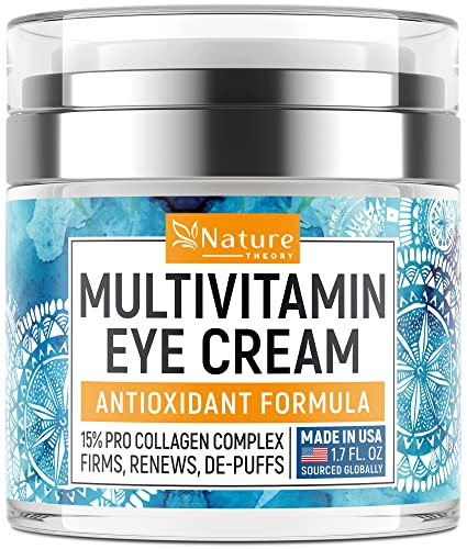 Nature Theory Women's Eye Cream, Anti-Aging Eye Bag Treatment with Retinol, Collagen, Hyaluronic Acid, Vitamin E, 1 oz