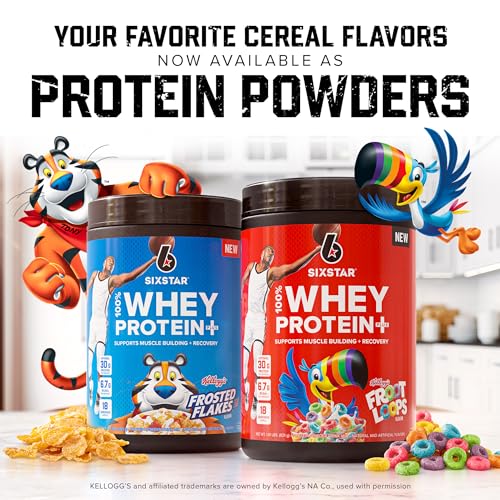 Six Star Whey Protein Powder Plus | Muscle Building & Recovery Plus Immune Support | Muscle Builder for Men & Women | Kellogg’s Froot Loops Flavor | 1.8lb